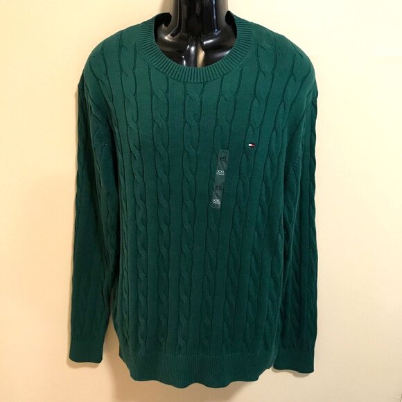 Men's Tommy Hilfiger Flag Logo Cable Knit Sweater-Size 2XL - Picture 5 of 15